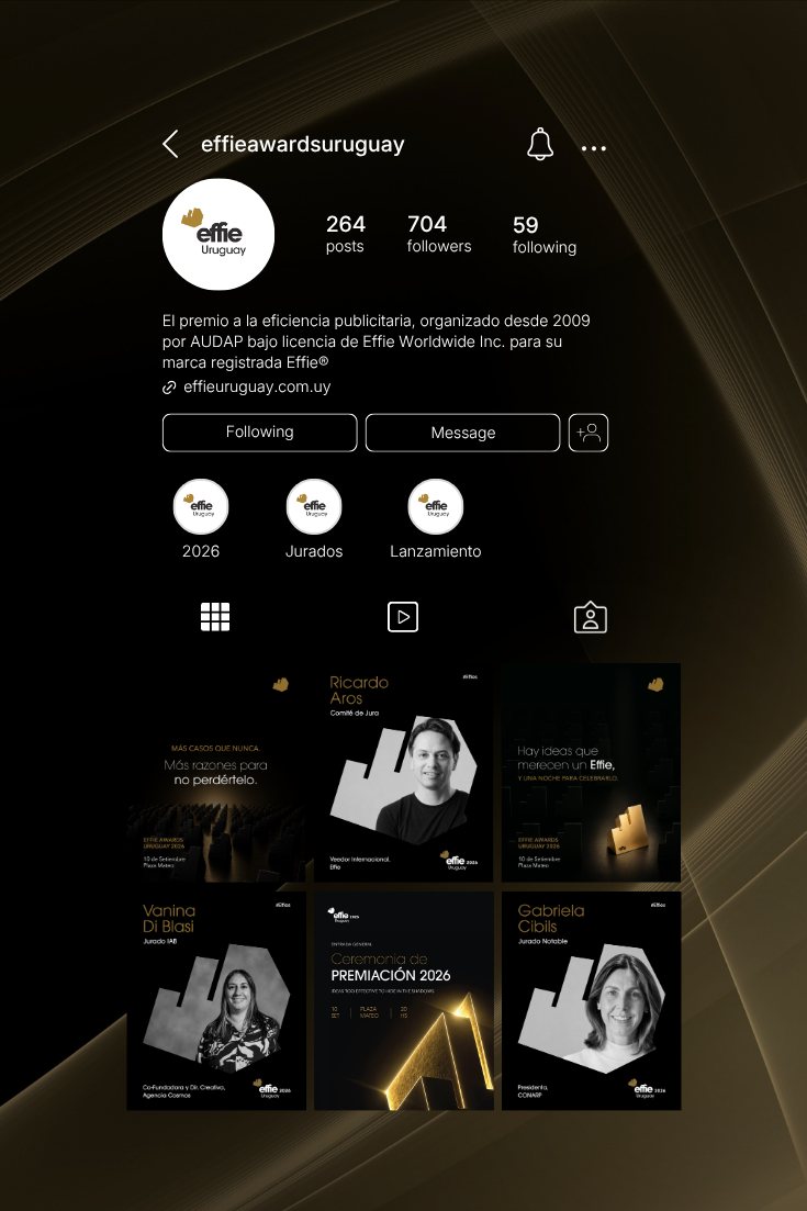 Feed de Instagram de Effie Awards Uruguay